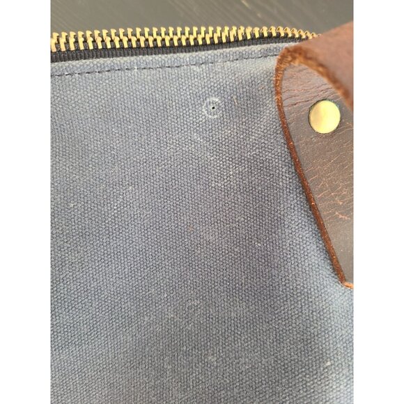 General Knot & Co Smuggler Waxed Canvas Portfolio Tote Bag Leather Straps Blue - Picture 10 of 10